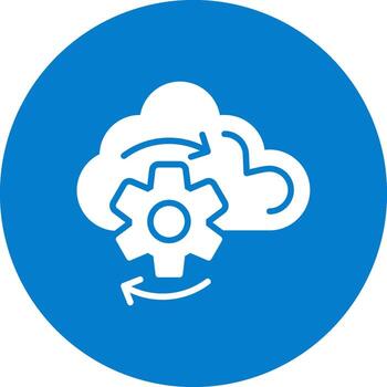 Cloud Processing Crisp Outline Artwork vector