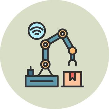 Robot Arm Outlined Frame UI Object vector