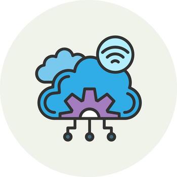 nube informática interfaz gráfico línea elemento vector