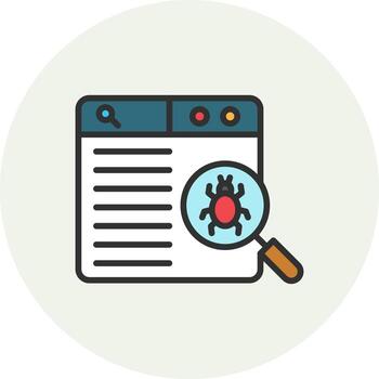 Virus Scan Thin Line Art Element vector