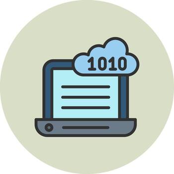 binario código simplificado línea Arte marca vector