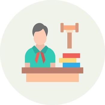 Male Judge Color Block UI Badge vector