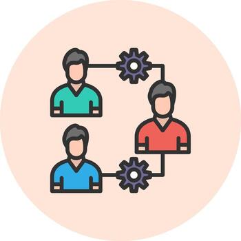 Teamwork Geometric App Interface Mark vector