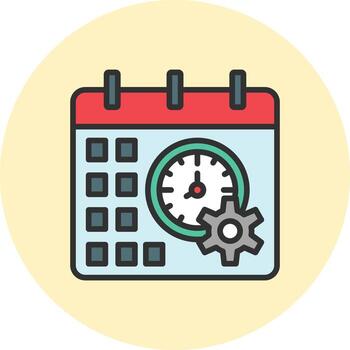 Time Management Gradient Themed UI Symbol vector