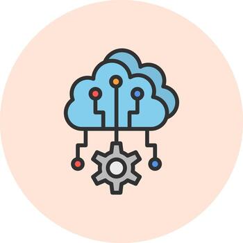 Cloud Computing Smooth App Visual Element vector