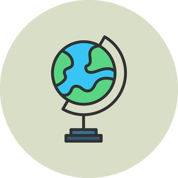 Earth Globe Monotone Sketch UI Concept vector
