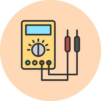 Voltmeter Flat UI Shape Design vector