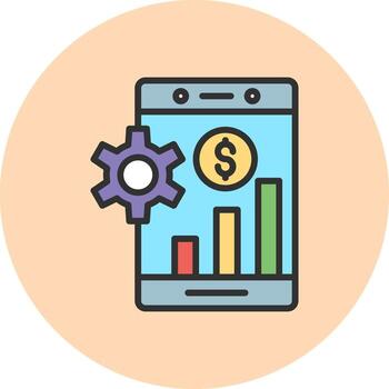 Mobile Analytics Interface Graphic Line Element vector