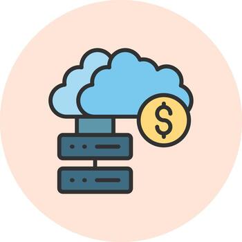 Cloud Database Subtle UI Graphic Element vector