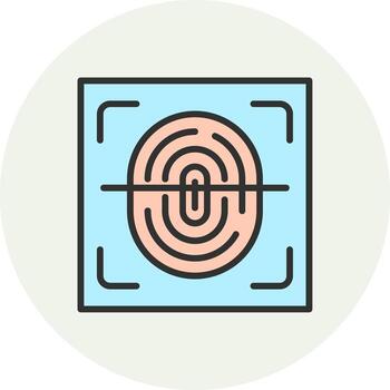 Fingerprint Scanner Coded User Interface Symbol vector