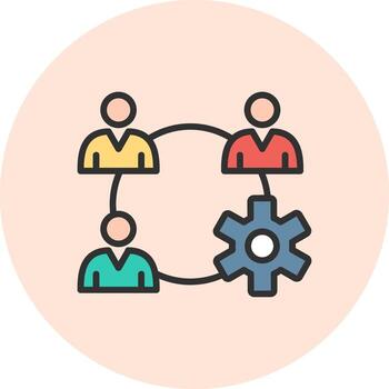 Collaborative Shadowed Flat Design Style vector