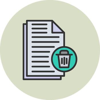 Delete File Outlined Frame UI Object vector