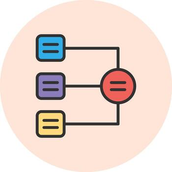 Radial List Handcrafted UI Symbol Design vector
