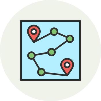 Route Sharp Line Visual Mark vector