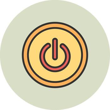 poder botón estructura metálica aplicación interfaz diseño vector