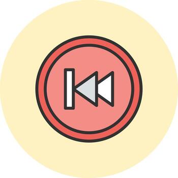 Previous Color Block UI Badge vector