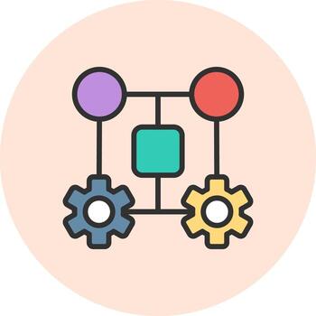 máquina aprendizaje degradado color formar diseño vector