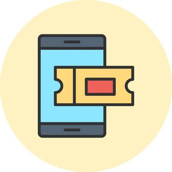 en línea dos color boleto degradado estilo diseño elemento vector