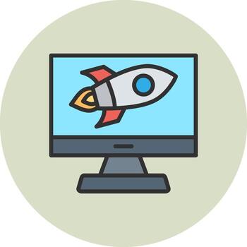 computadora creativo bosquejo ui elemento vector