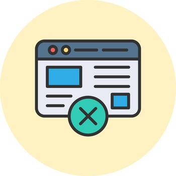 No Web Page Minimal Art UI Object vector