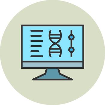 Dna computing Modern Interface Badge Symbol vector
