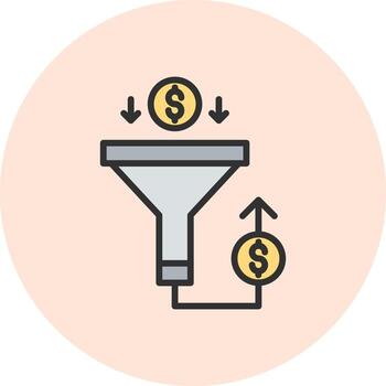 Sales PipeLine Two Colour Abstract User Interface Visual vector