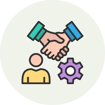 Collaboration Color Block UI Badge vector