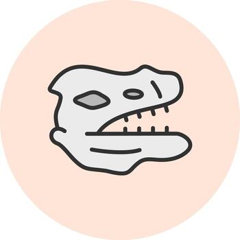 Fossil Stylized Flat Drawing Form vector