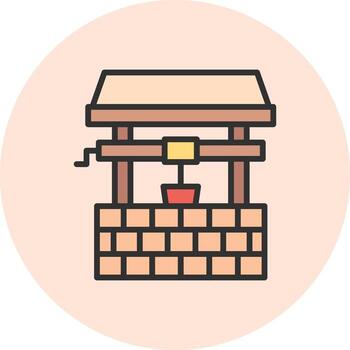 Water Well Interface Graphic Line Element vector