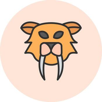Saber Tooth Minimal Art UI Object vector