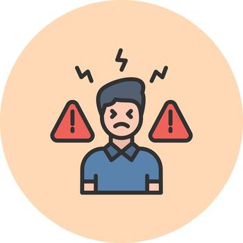 Panic Attack Pastel Sketch UI Mark vector