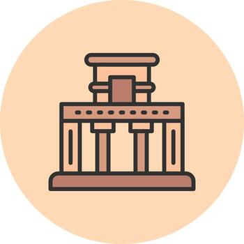 Temple Of The Frescoes Color Enhanced Visual Graphic vector