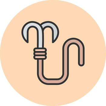 Grappling Hook Sharp Line Visual Mark vector