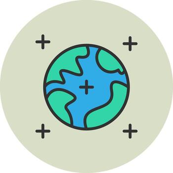 Planet Earth Interface Graphic Line Element vector