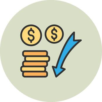 Decrease Sharp Line Visual Mark vector