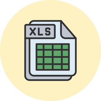 XLS Dark Mode UI Symbol vector