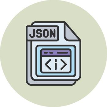 JSON Dark Mode UI Symbol vector