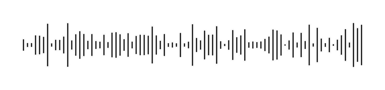 Template of equalizer symbol. Waveform pattern. Voice message template. Audio chat icon speech sound wave. Element for mobile podcast, music player, messenger, online radio interface or app. vector