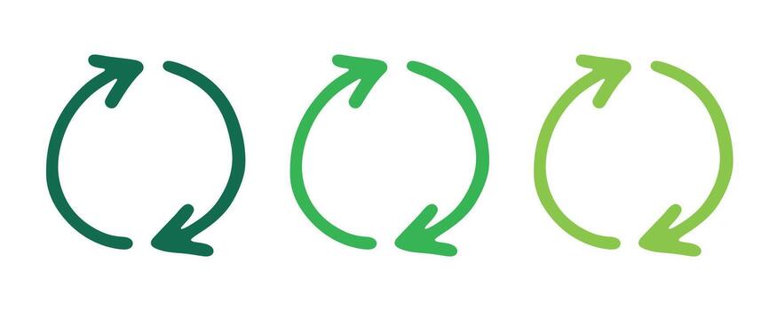 Hand drawn recycle arrow icon Green twenty three Recycling resources symbol Reuse of materials, zero waste, green environment, saving the planet vector