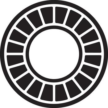 Circular pattern with segmented outer ring silhouette vector