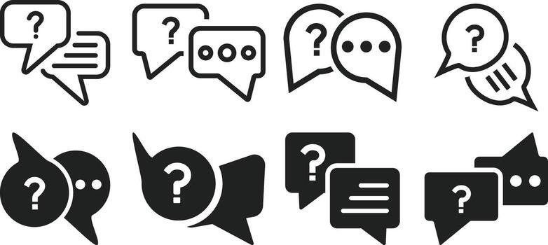 Question and Answer Icon, Question Answer Icon, Frequently Asked Questions Icons Set vector