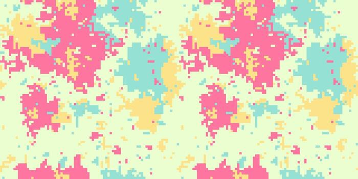 resumen pastel pixelado camuflaje modelo. ideal para moda, textil diseño, o vibrante digital antecedentes. el suave, juguetón colores crear un único y de moda estético. vector