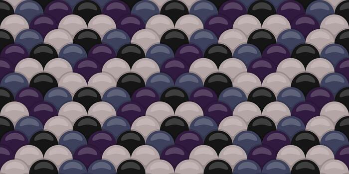 Abstract seamless pattern of overlapping scales in shades of purple, black, and gray. Elegant and versatile design, perfect for backgrounds, textures, or decorative elements. vector