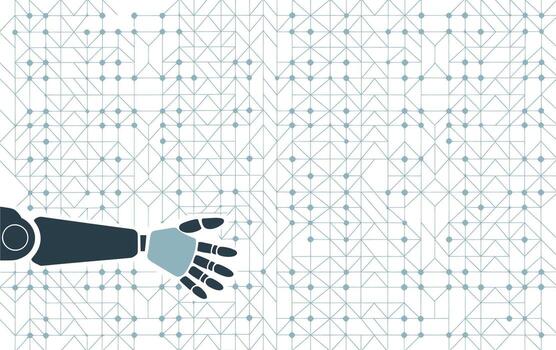 resumen antecedentes con robot mano y geométrico red vector