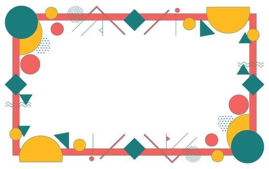 A colorful frame with geometric shapes on a white background vector