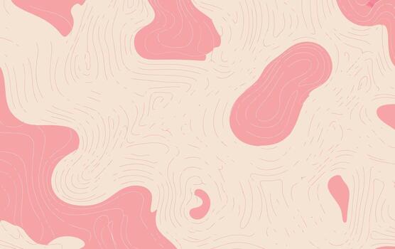 Abstract pink and beige contour lines form a pattern vector