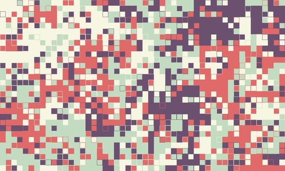 Abstract pixel art background. Muted coral, mint, and taupe tones create a dynamic, textured design perfect for websites, presentations, or print. vector