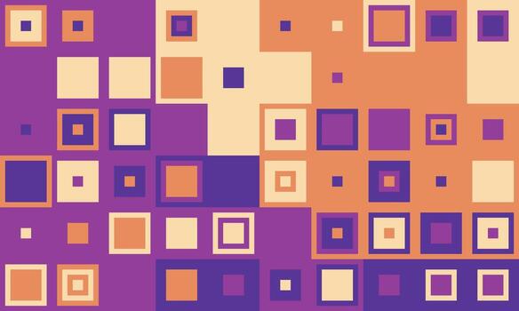 Abstract geometric pattern featuring a vibrant mosaic of squares in warm and cool tones. Ideal for backgrounds, presentations, or modern design projects. vector