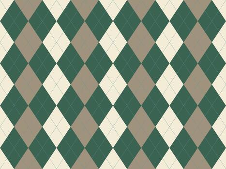 Elegant argyle pattern in muted greens and beige. Perfect for backgrounds, textiles, or web design. Classic, timeless aesthetic conveys sophistication and subtle style. vector