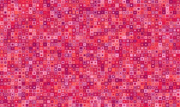 Abstract red square mosaic pattern. Vibrant, textured background ideal for website banners, presentations, or digital art. Evokes feelings of energy, dynamism, and modern design. vector